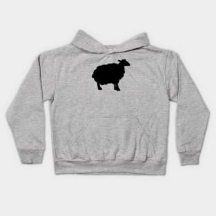 Sheep Silhouette Pattern in Black and Grey Kids Hoodie